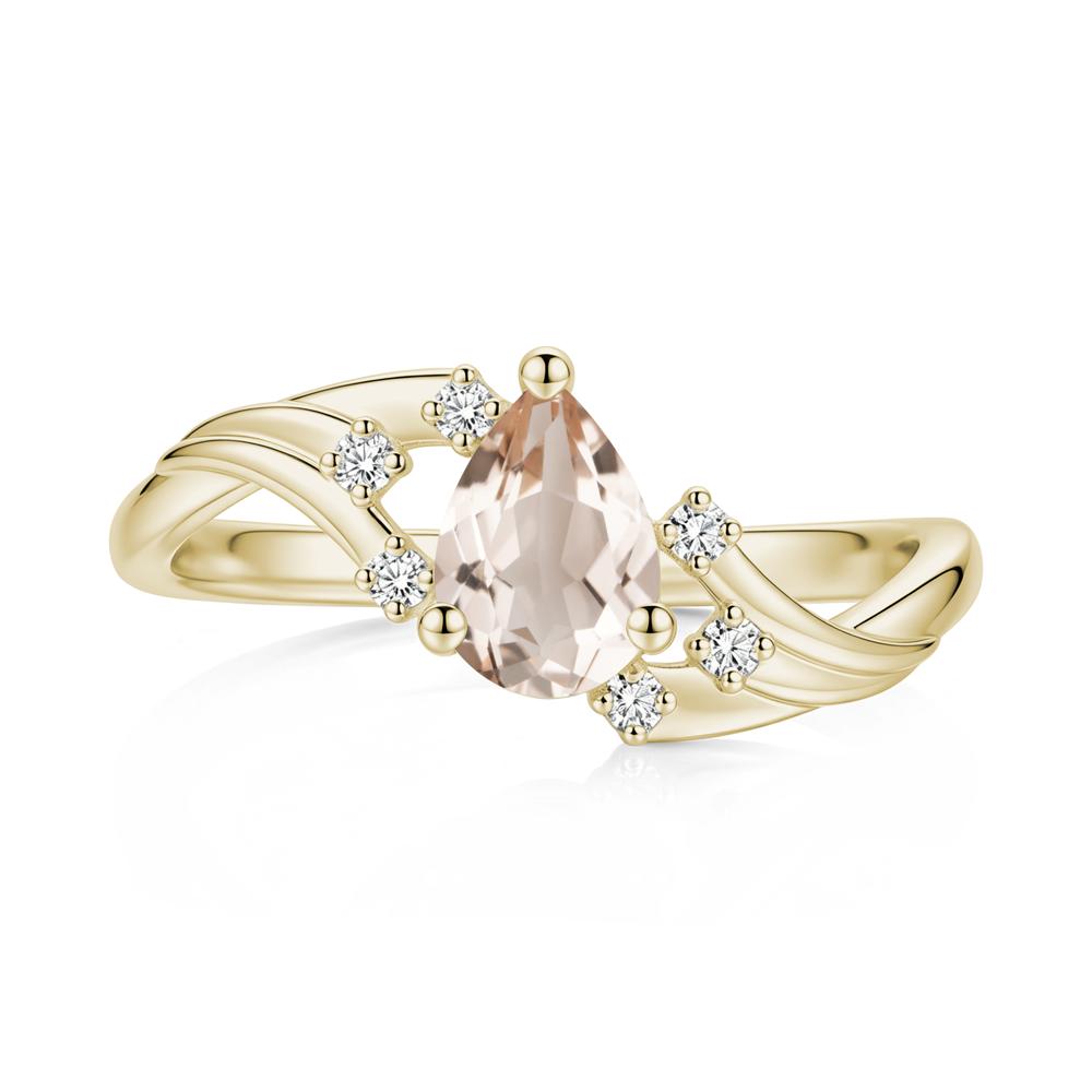 Pear Shaped Tourmaline Cluster Bypass Ring - LUO Jewelry #gemstone_Morganite