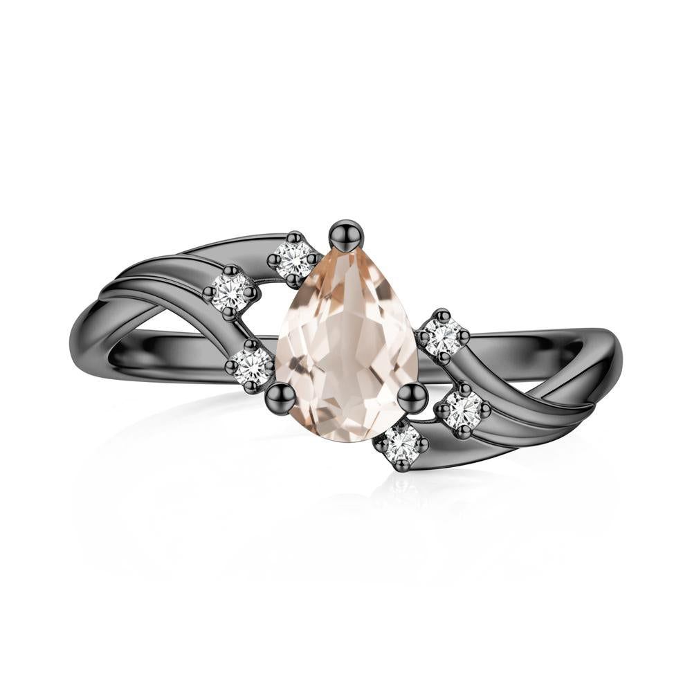 Pear Shaped Tourmaline Cluster Bypass Ring - LUO Jewelry #gemstone_Morganite