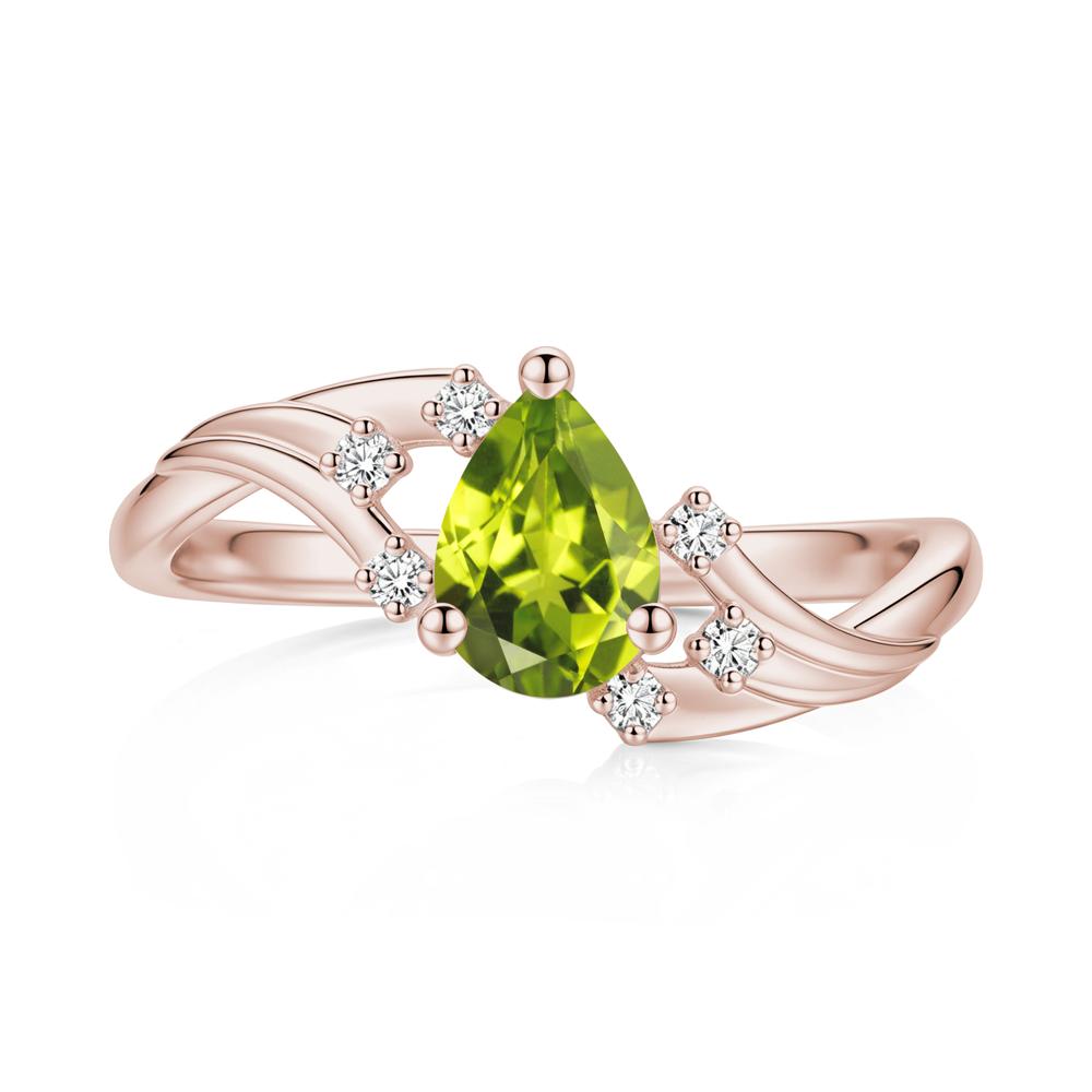 Pear Shaped Tourmaline Cluster Bypass Ring - LUO Jewelry #gemstone_Peridot
