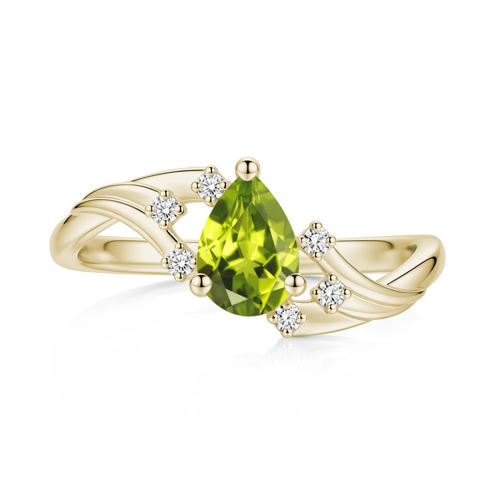 Pear Shaped Tourmaline Cluster Bypass Ring - LUO Jewelry #gemstone_Peridot