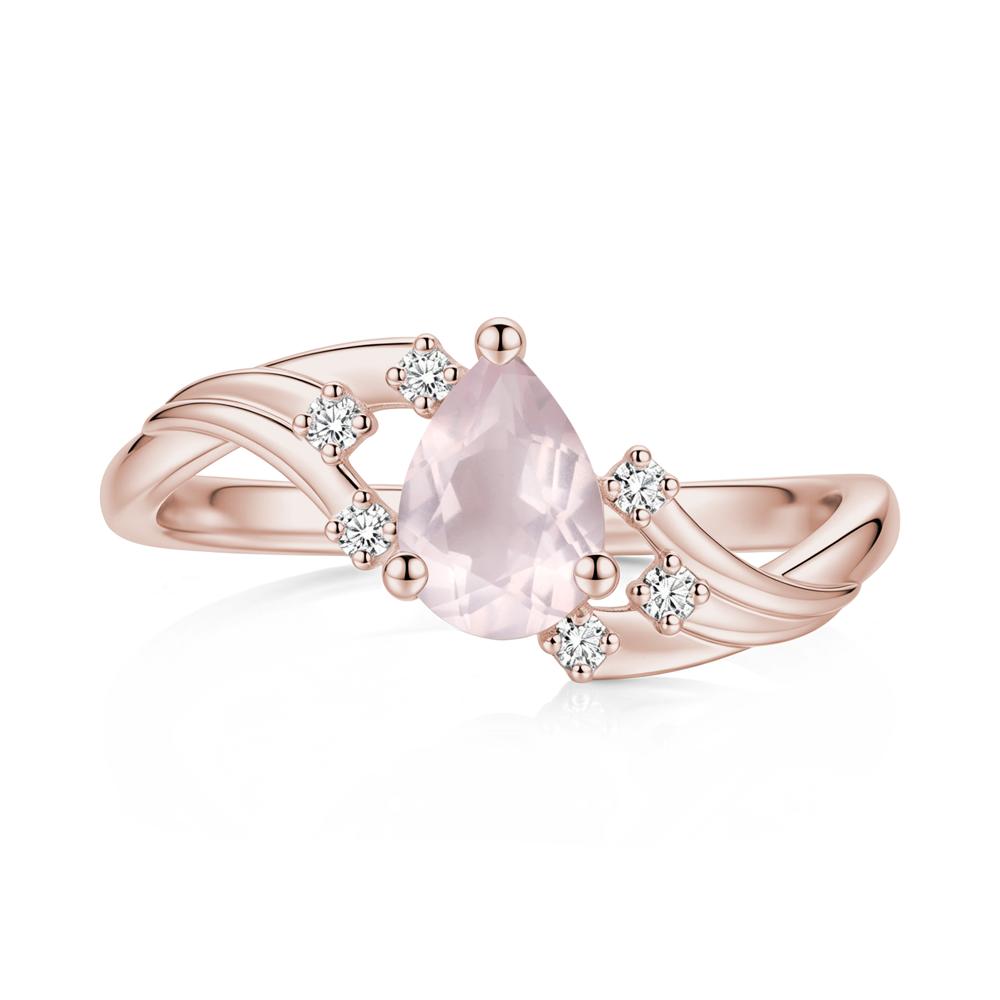 Pear Shaped Tourmaline Cluster Bypass Ring - LUO Jewelry #gemstone_Rose Quartz