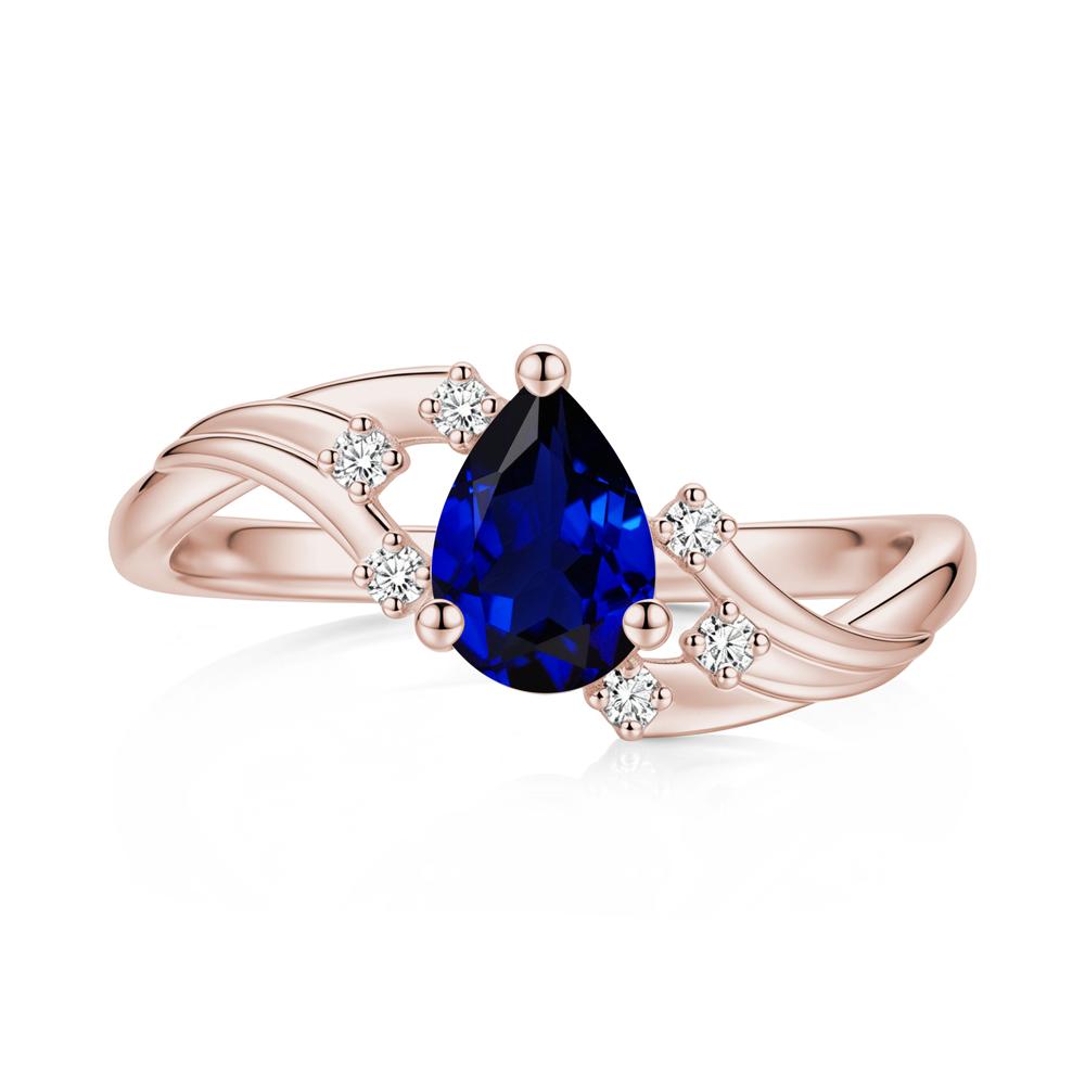 Pear Shaped Tourmaline Cluster Bypass Ring - LUO Jewelry #gemstone_Sapphire