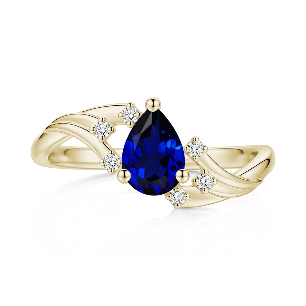 Pear Shaped Tourmaline Cluster Bypass Ring - LUO Jewelry #gemstone_Sapphire