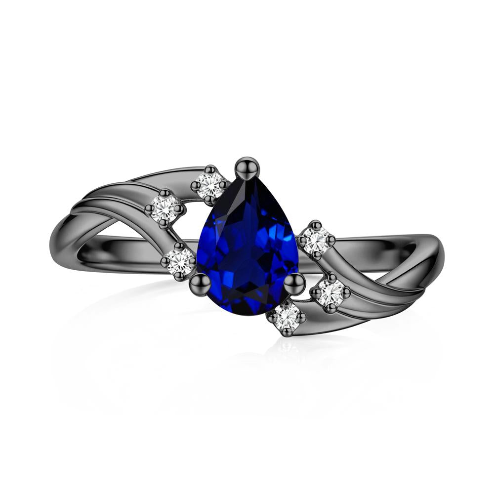 Pear Shaped Tourmaline Cluster Bypass Ring - LUO Jewelry #gemstone_Sapphire