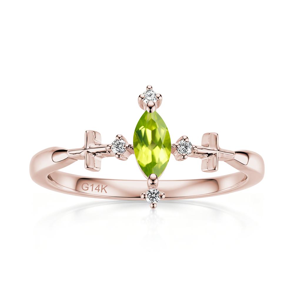 Petite Marquise Cut London Blue Topaz Cross Ring - LUO Jewelry #gemstone_Peridot