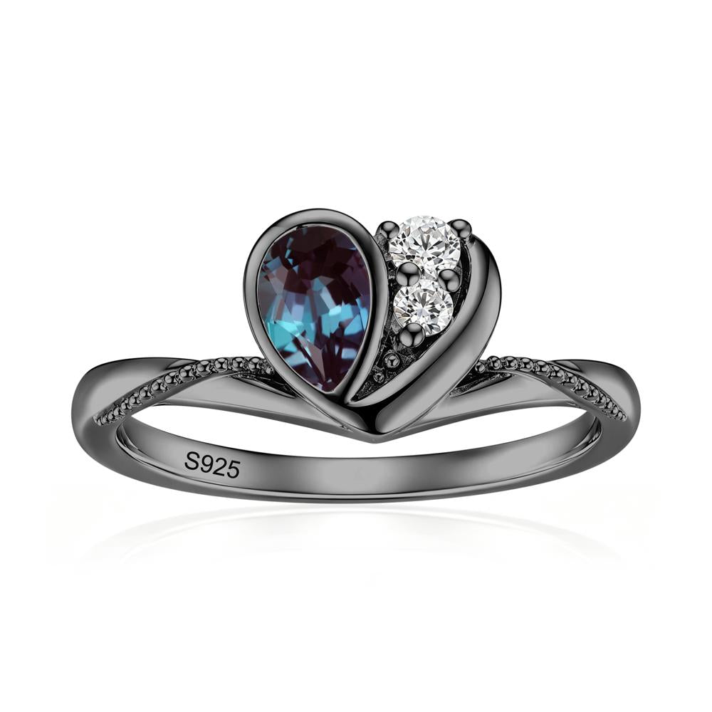 Bezel Setting Amethyst Milgrain Ring - LUO Jewelry #gemstone_Alexandrite