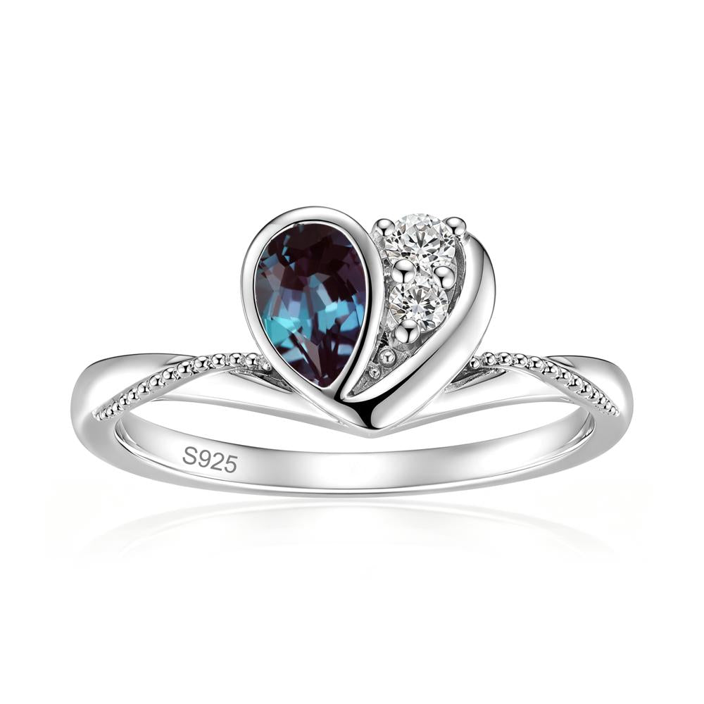 Bezel Setting Amethyst Milgrain Ring - LUO Jewelry #gemstone_Alexandrite