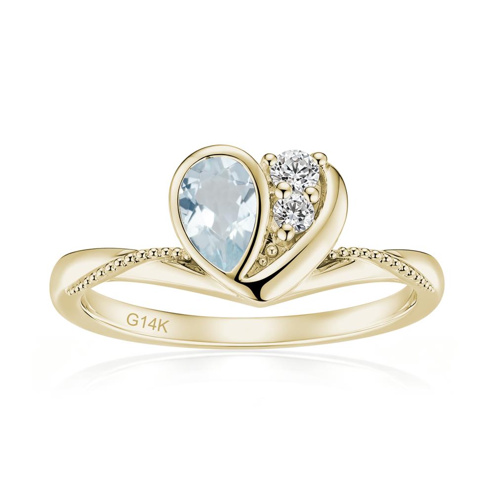 Bezel Setting Amethyst Milgrain Ring - LUO Jewelry #gemstone_Aquamarine