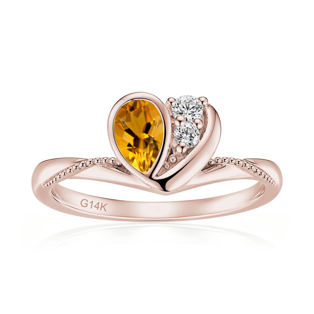 Bezel Setting Amethyst Milgrain Ring - LUO Jewelry #gemstone_Citrine