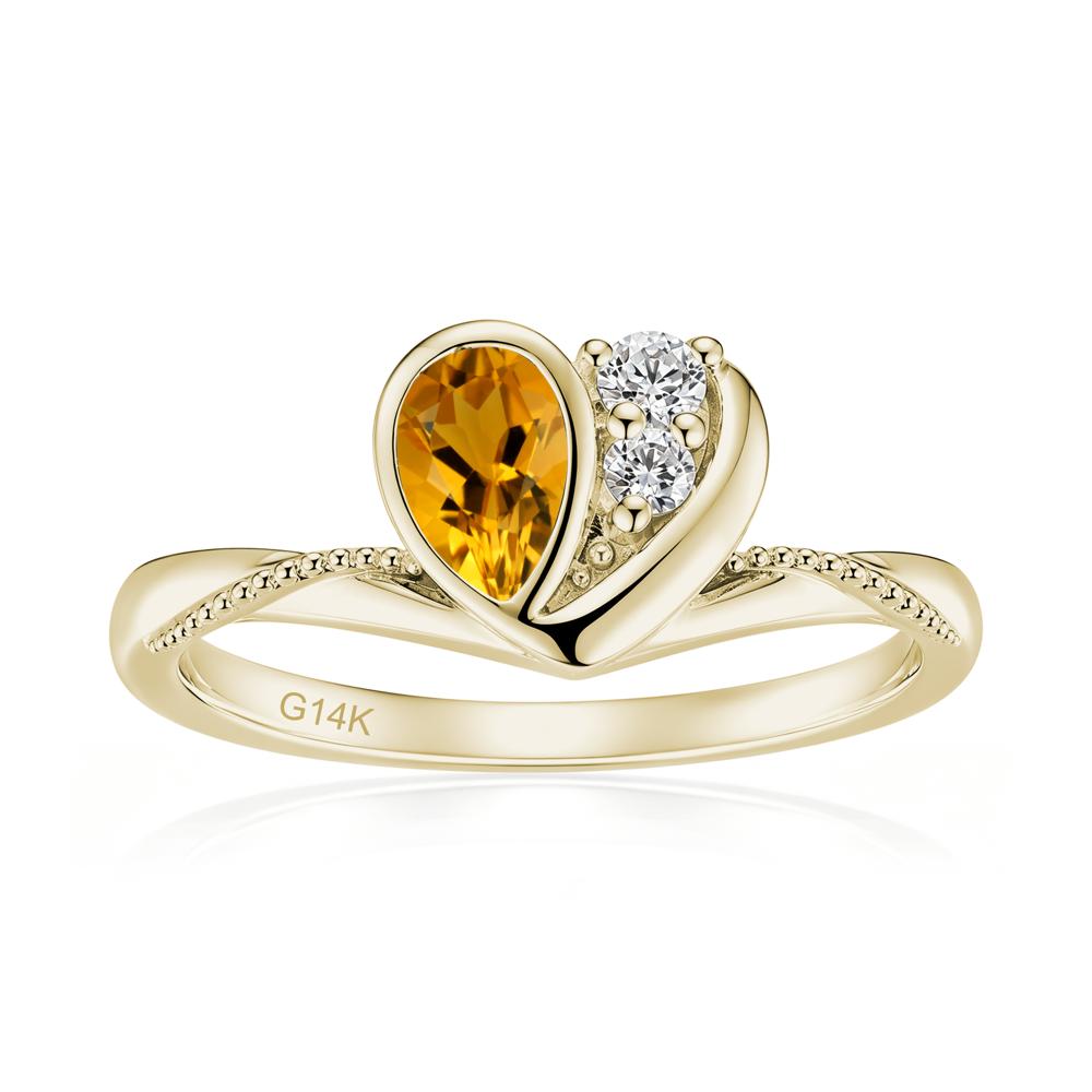 Bezel Setting Amethyst Milgrain Ring - LUO Jewelry #gemstone_Citrine