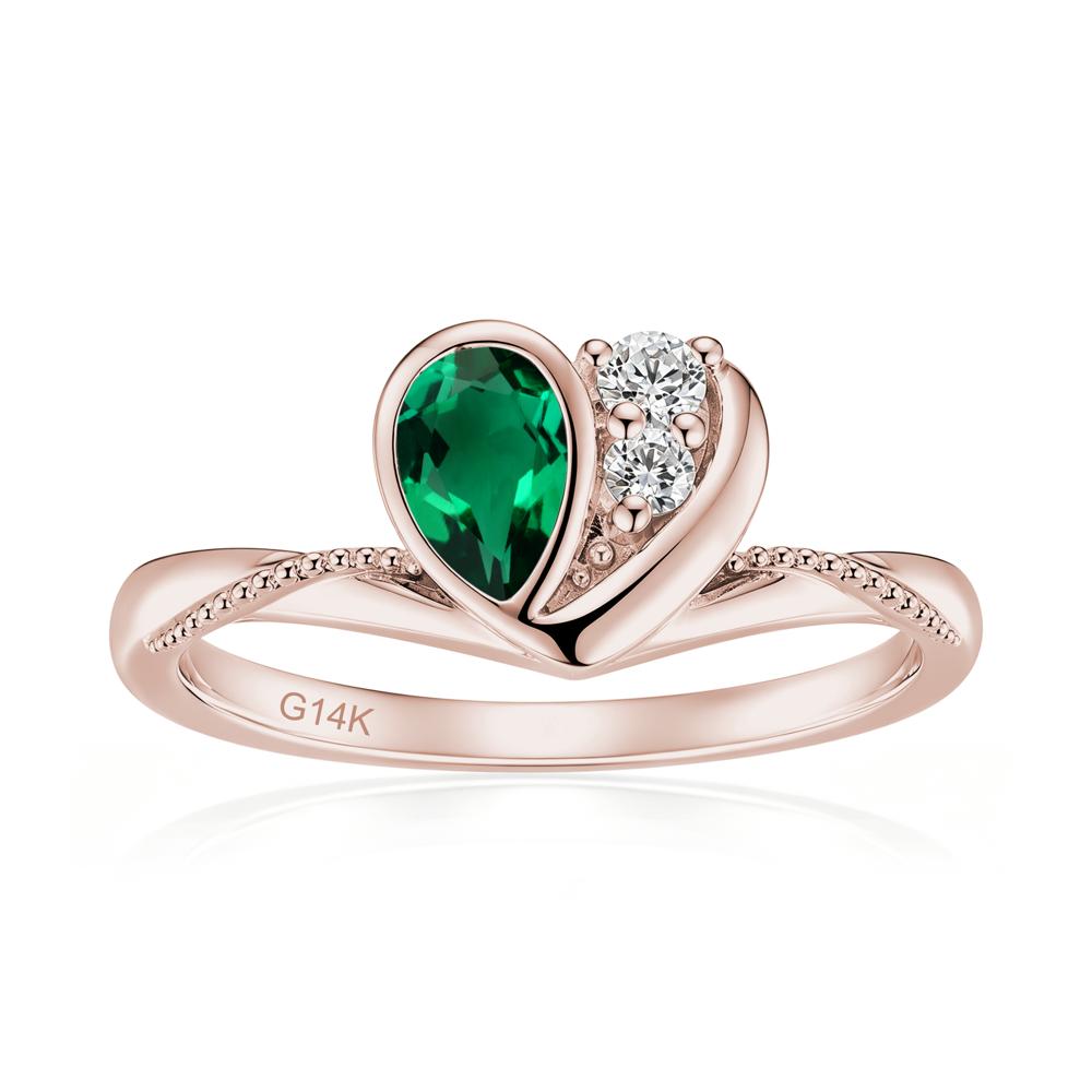 Bezel Setting Amethyst Milgrain Ring - LUO Jewelry #gemstone_Emerald