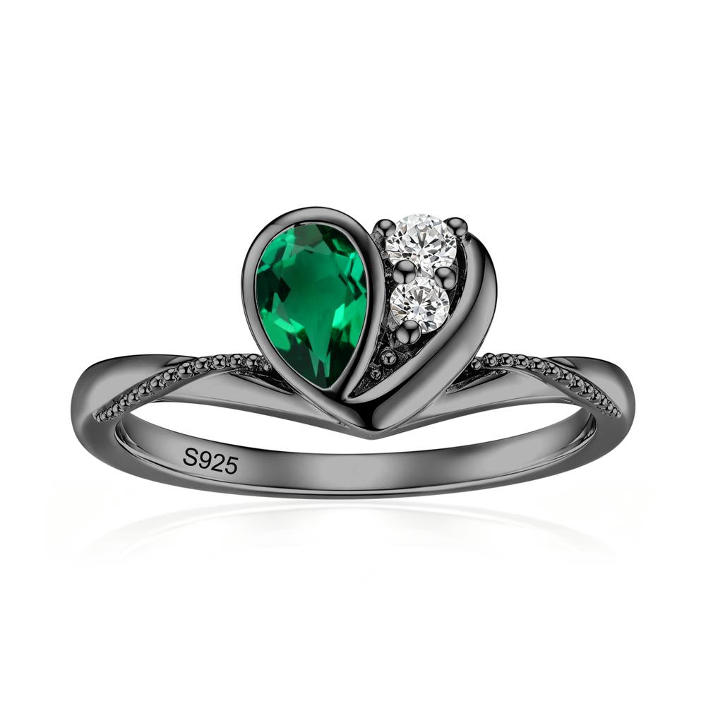 Bezel Setting Amethyst Milgrain Ring - LUO Jewelry #gemstone_Emerald