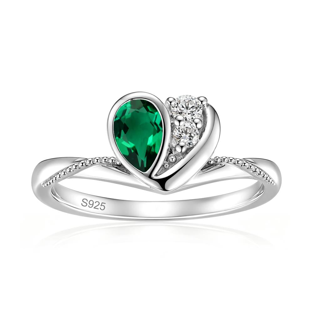 Bezel Setting Amethyst Milgrain Ring - LUO Jewelry #gemstone_Emerald
