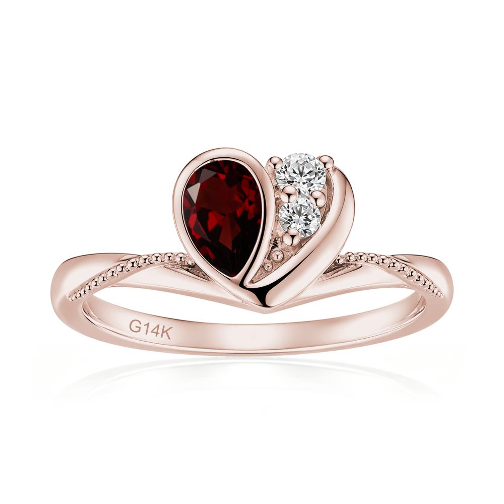 Bezel Setting Amethyst Milgrain Ring - LUO Jewelry #gemstone_Garnet