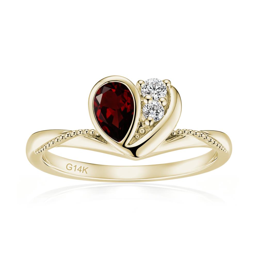 Bezel Setting Amethyst Milgrain Ring - LUO Jewelry #gemstone_Garnet