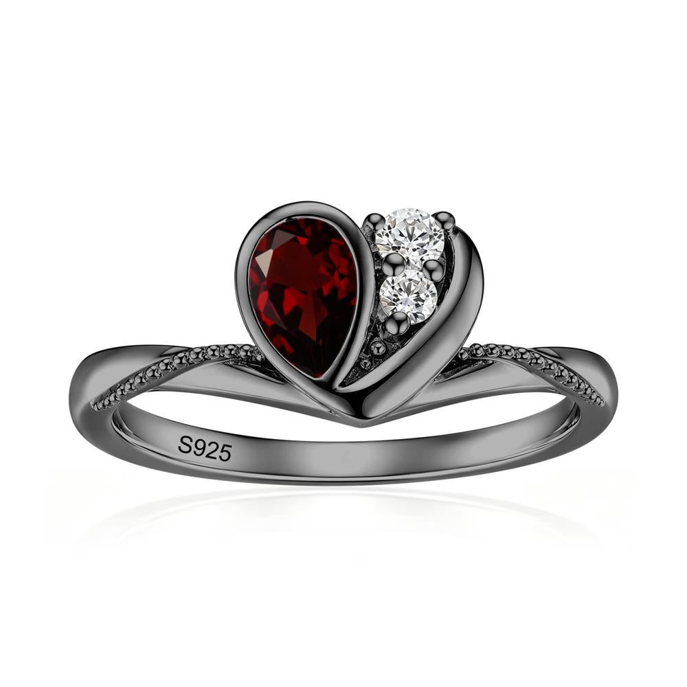Bezel Setting Amethyst Milgrain Ring - LUO Jewelry #gemstone_Garnet