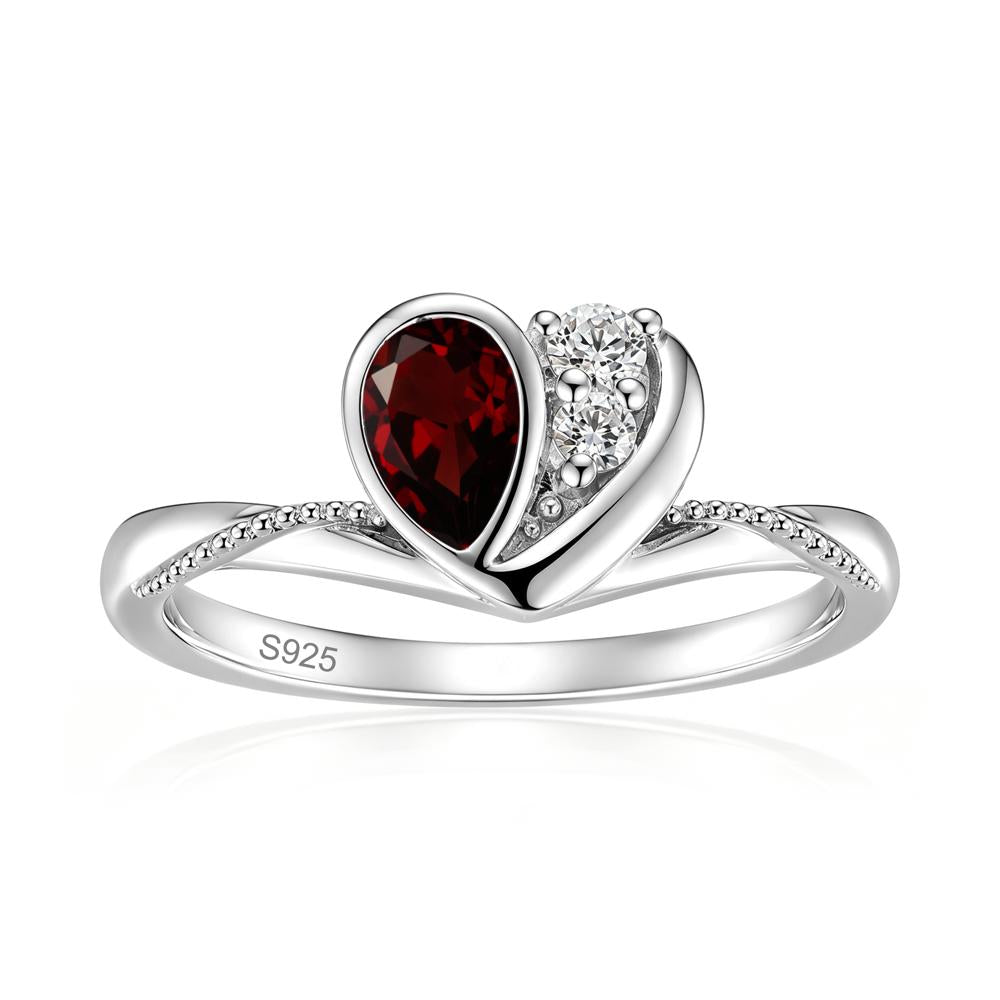 Bezel Setting Amethyst Milgrain Ring - LUO Jewelry #gemstone_Garnet