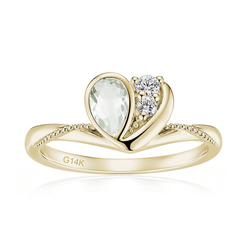 Bezel Setting Amethyst Milgrain Ring - LUO Jewelry #gemstone_Green Amethyst