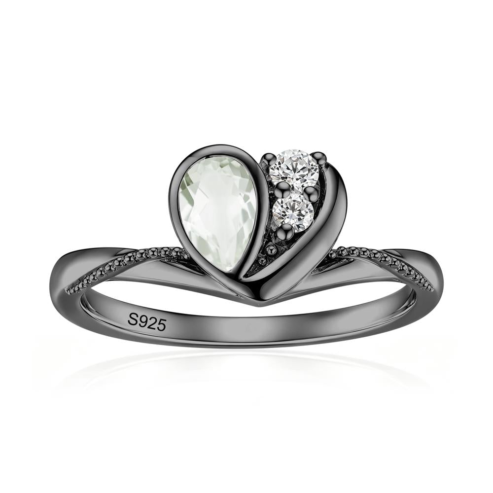Bezel Setting Amethyst Milgrain Ring - LUO Jewelry #gemstone_Green Amethyst