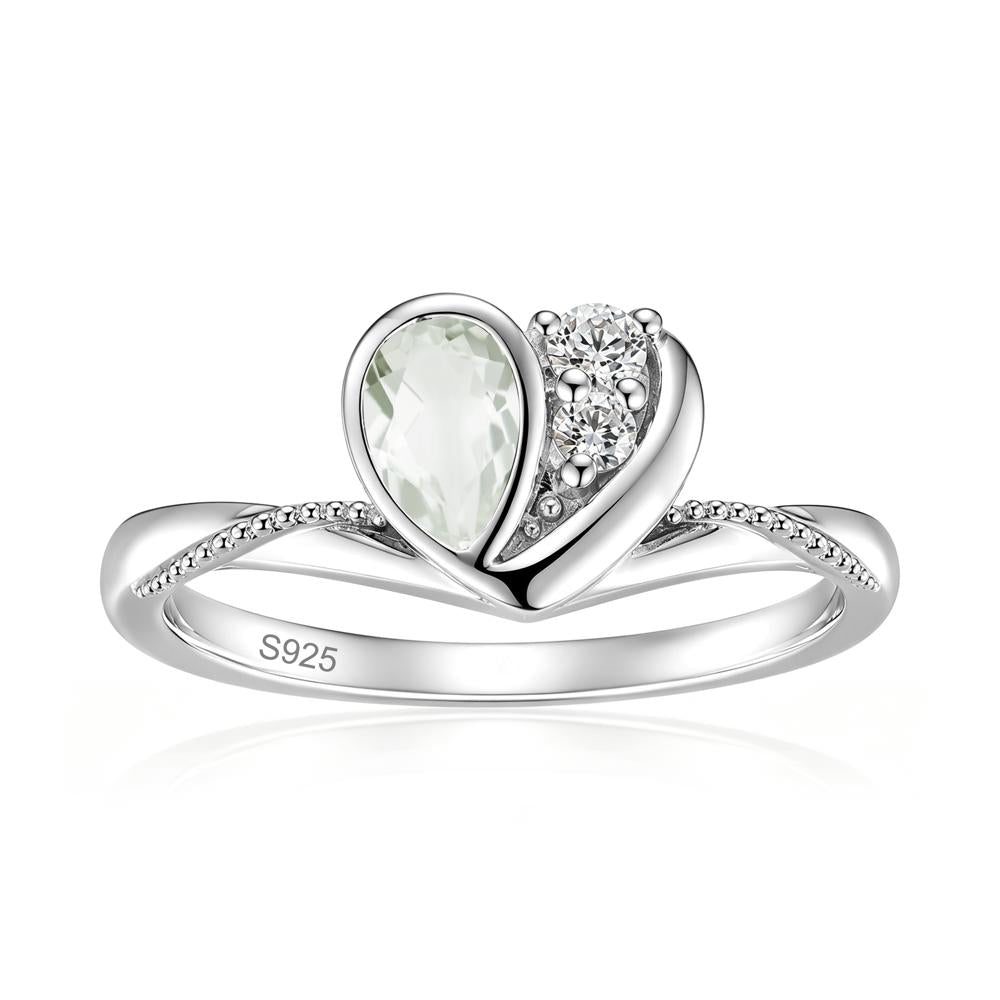 Bezel Setting Amethyst Milgrain Ring - LUO Jewelry #gemstone_Green Amethyst