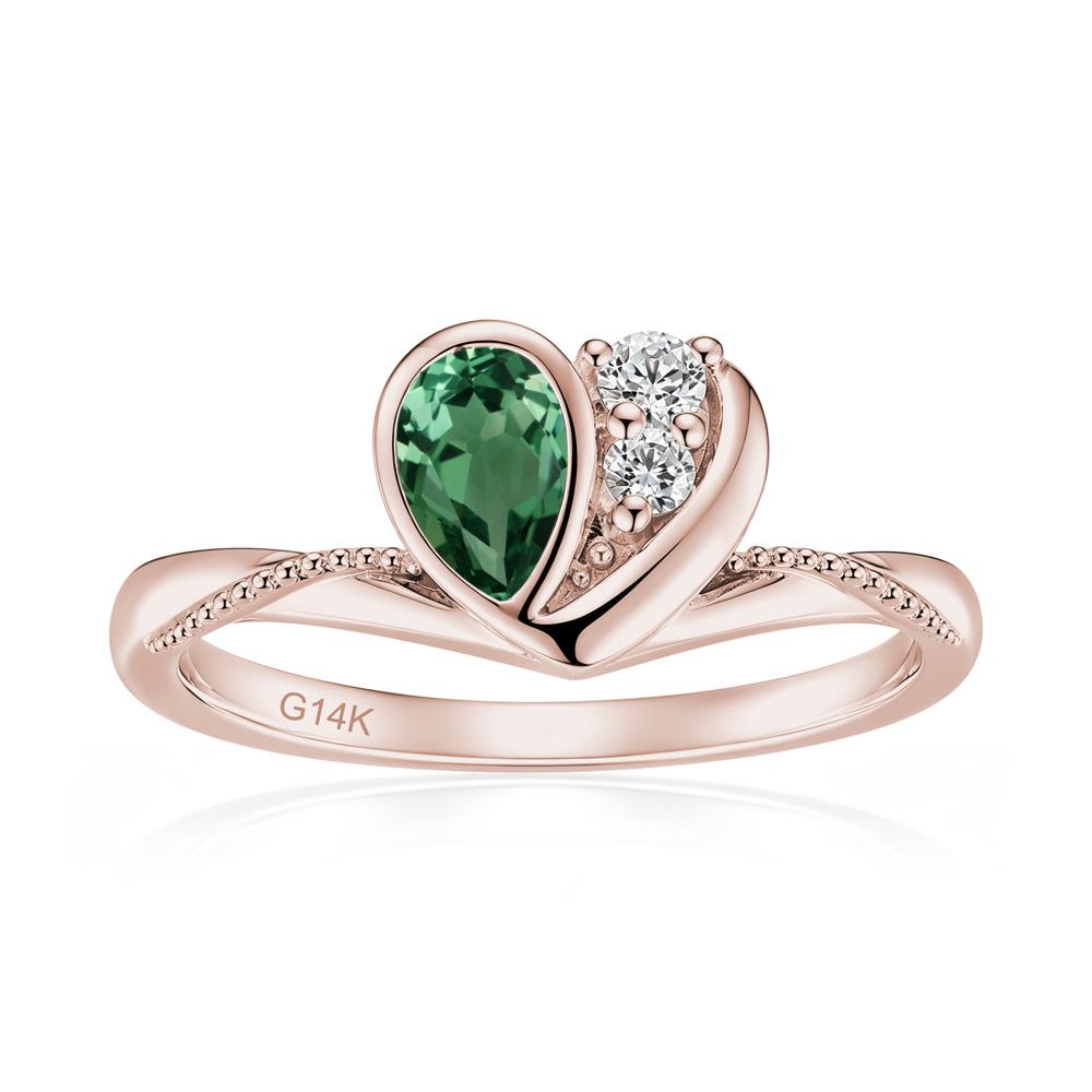 Bezel Setting Amethyst Milgrain Ring - LUO Jewelry #gemstone_Green Sapphire