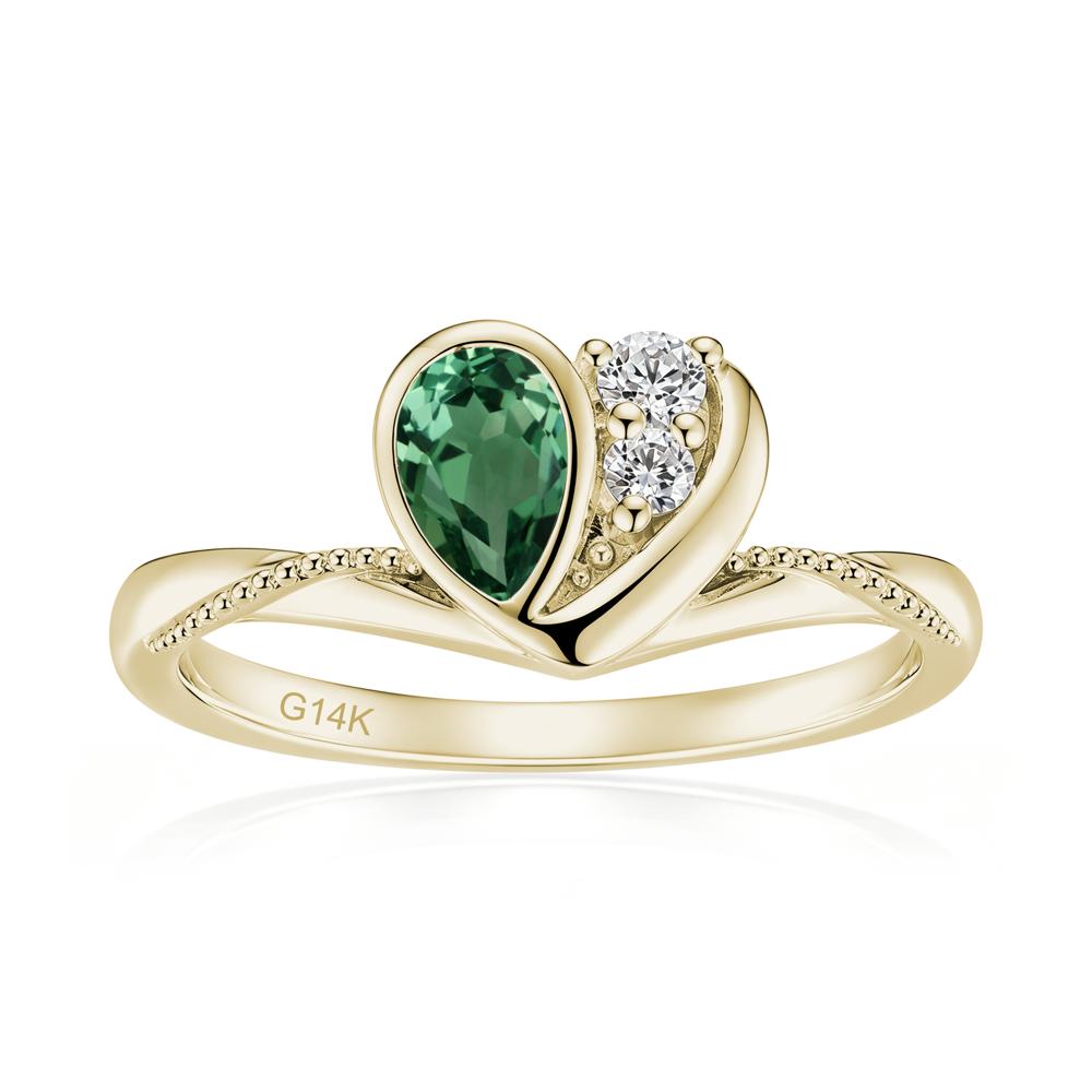 Bezel Setting Amethyst Milgrain Ring - LUO Jewelry #gemstone_Green Sapphire
