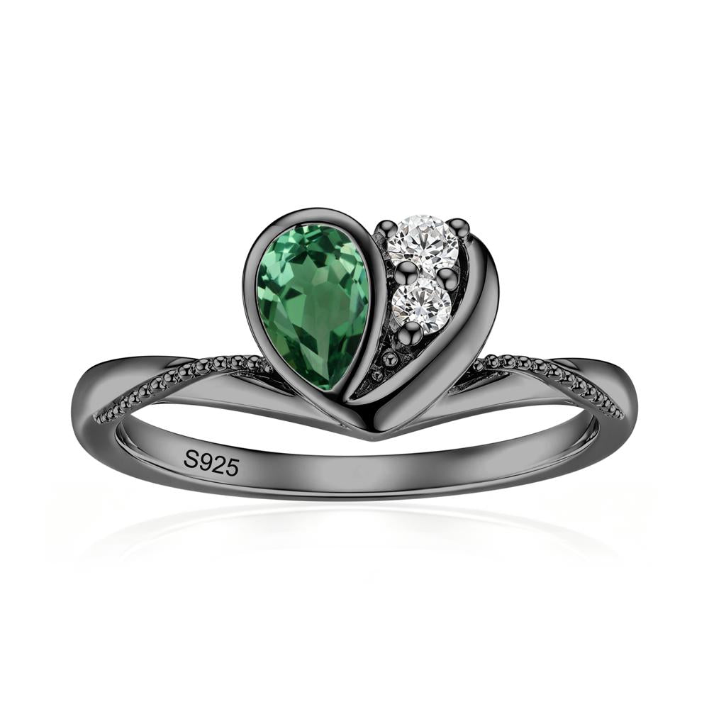 Bezel Setting Amethyst Milgrain Ring - LUO Jewelry #gemstone_Green Sapphire