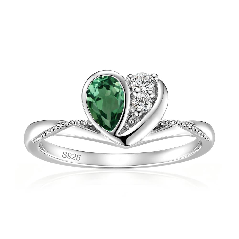 Bezel Setting Amethyst Milgrain Ring - LUO Jewelry #gemstone_Green Sapphire