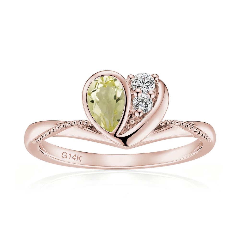 Bezel Setting Amethyst Milgrain Ring - LUO Jewelry #gemstone_Lemon Quartz