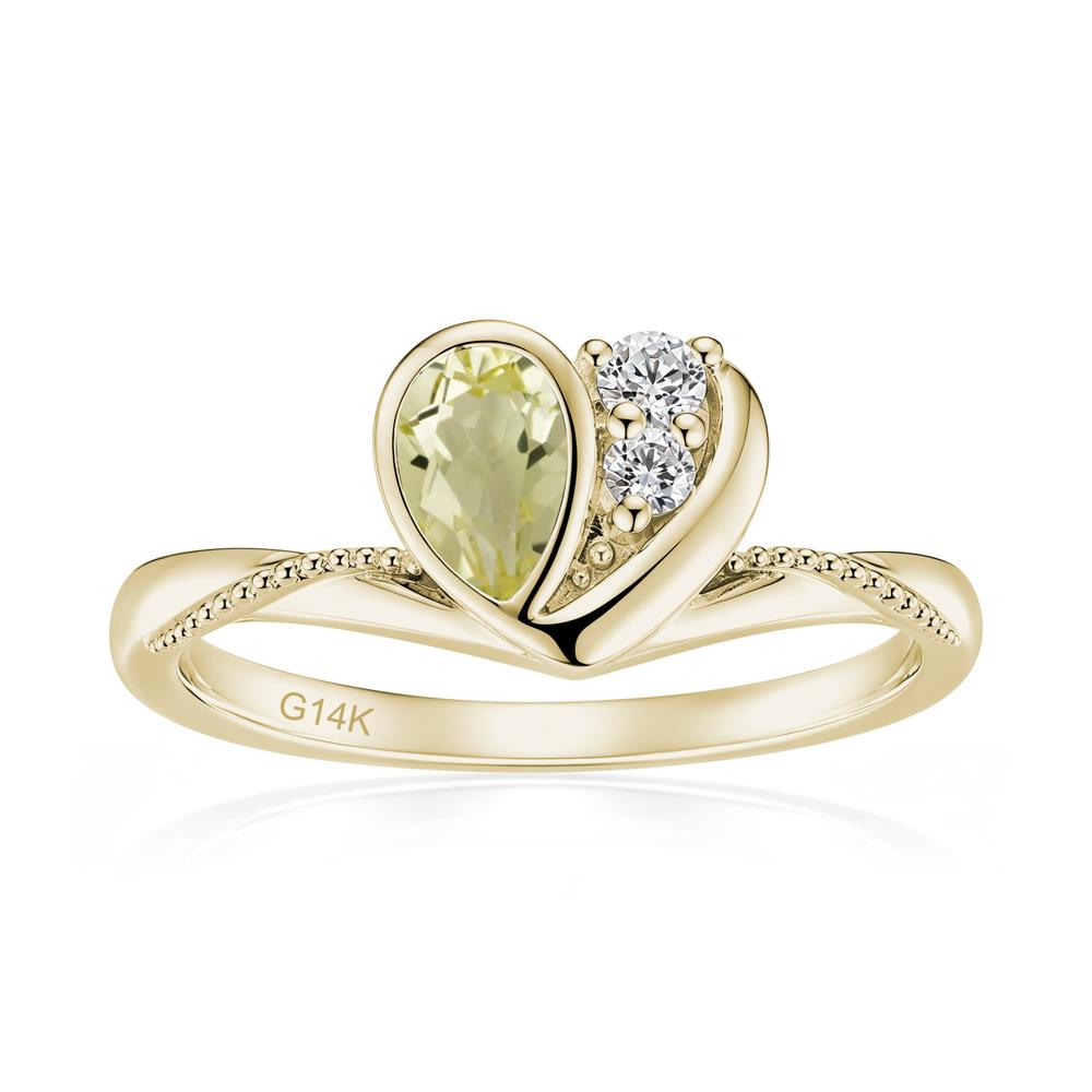 Bezel Setting Amethyst Milgrain Ring - LUO Jewelry #gemstone_Lemon Quartz