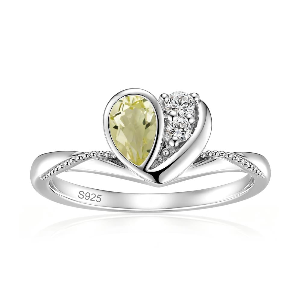 Bezel Setting Amethyst Milgrain Ring - LUO Jewelry #gemstone_Lemon Quartz
