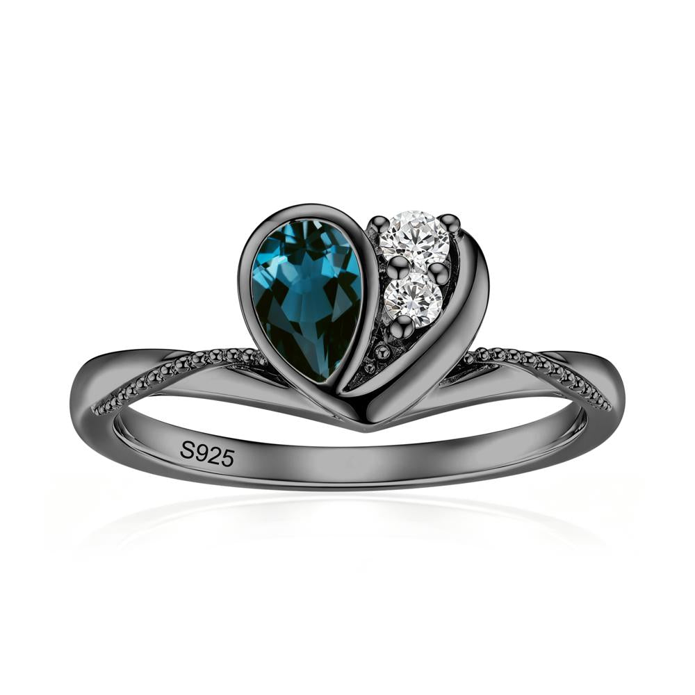 Bezel Setting Amethyst Milgrain Ring - LUO Jewelry #gemstone_London Blue Topaz