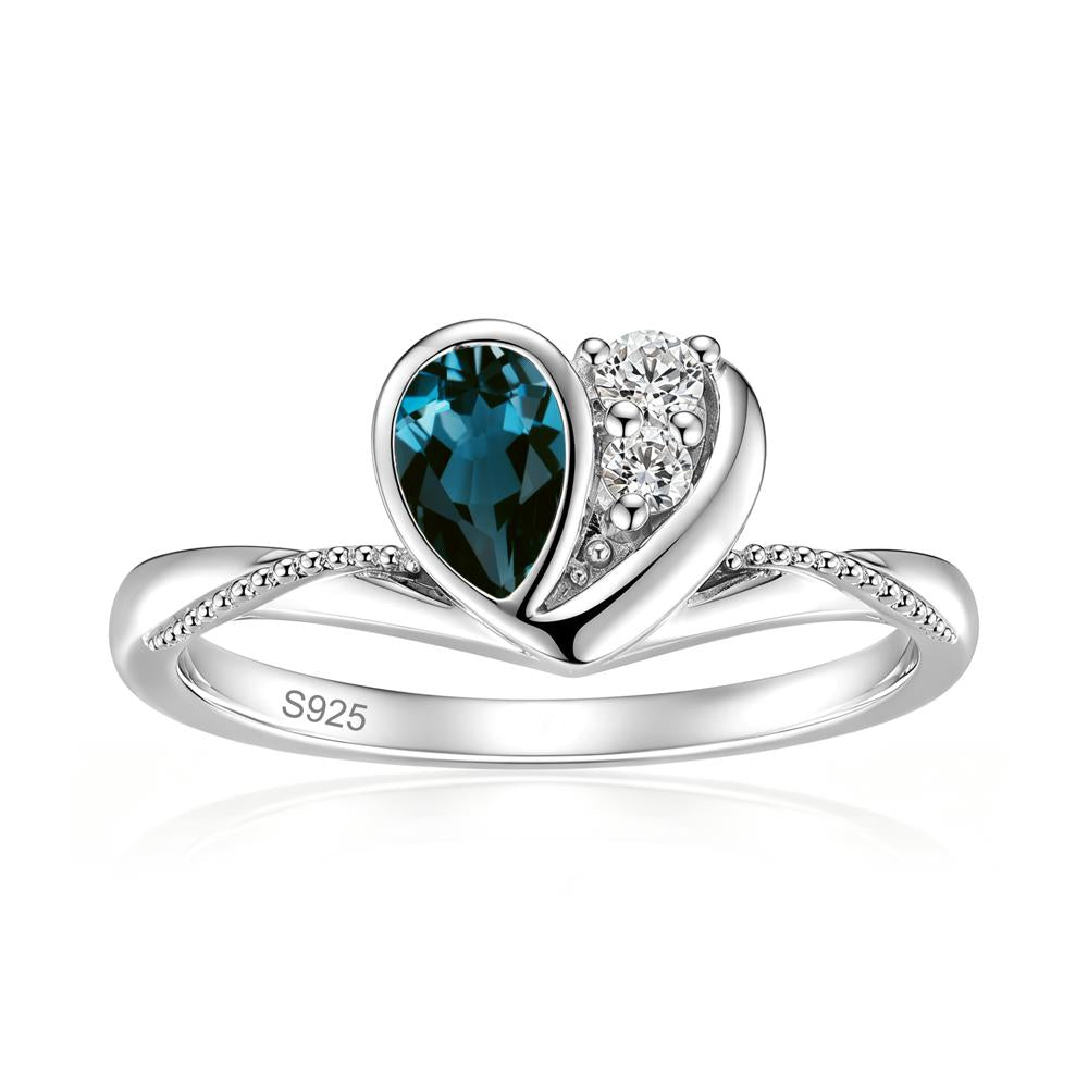 Bezel Setting Amethyst Milgrain Ring - LUO Jewelry #gemstone_London Blue Topaz