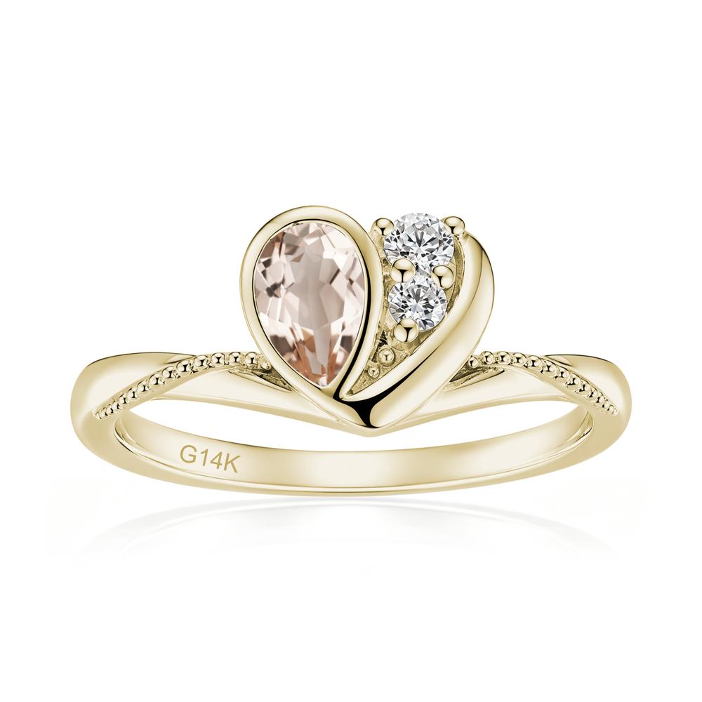 Bezel Setting Amethyst Milgrain Ring - LUO Jewelry #gemstone_Morganite