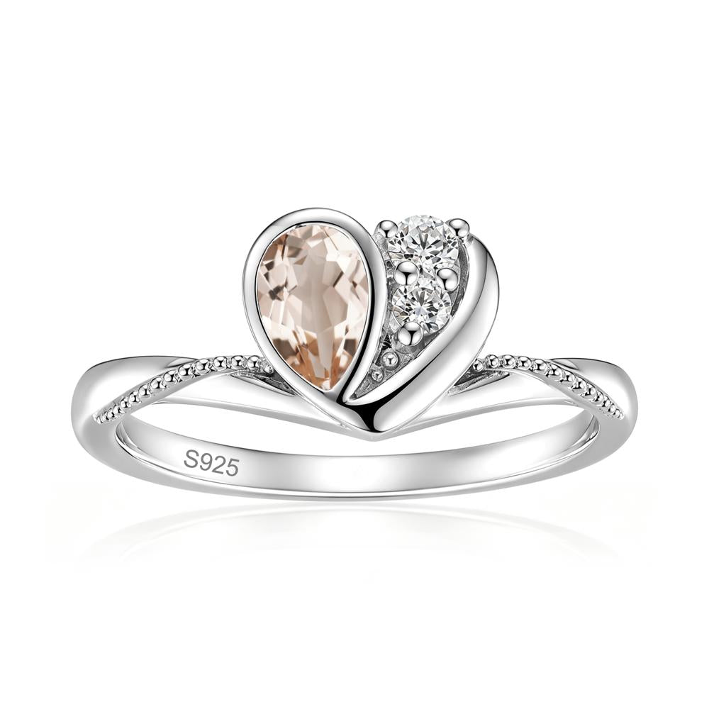 Bezel Setting Amethyst Milgrain Ring - LUO Jewelry #gemstone_Morganite