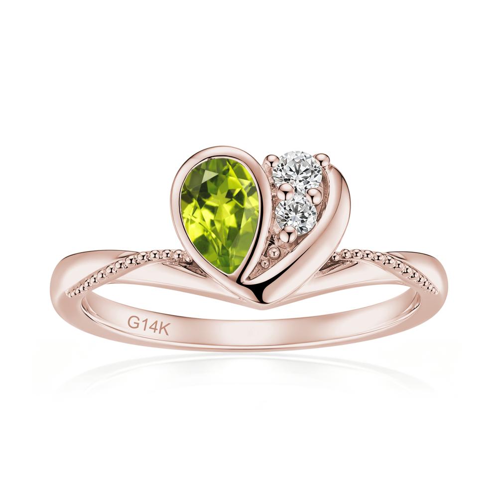 Bezel Setting Amethyst Milgrain Ring - LUO Jewelry #gemstone_Peridot