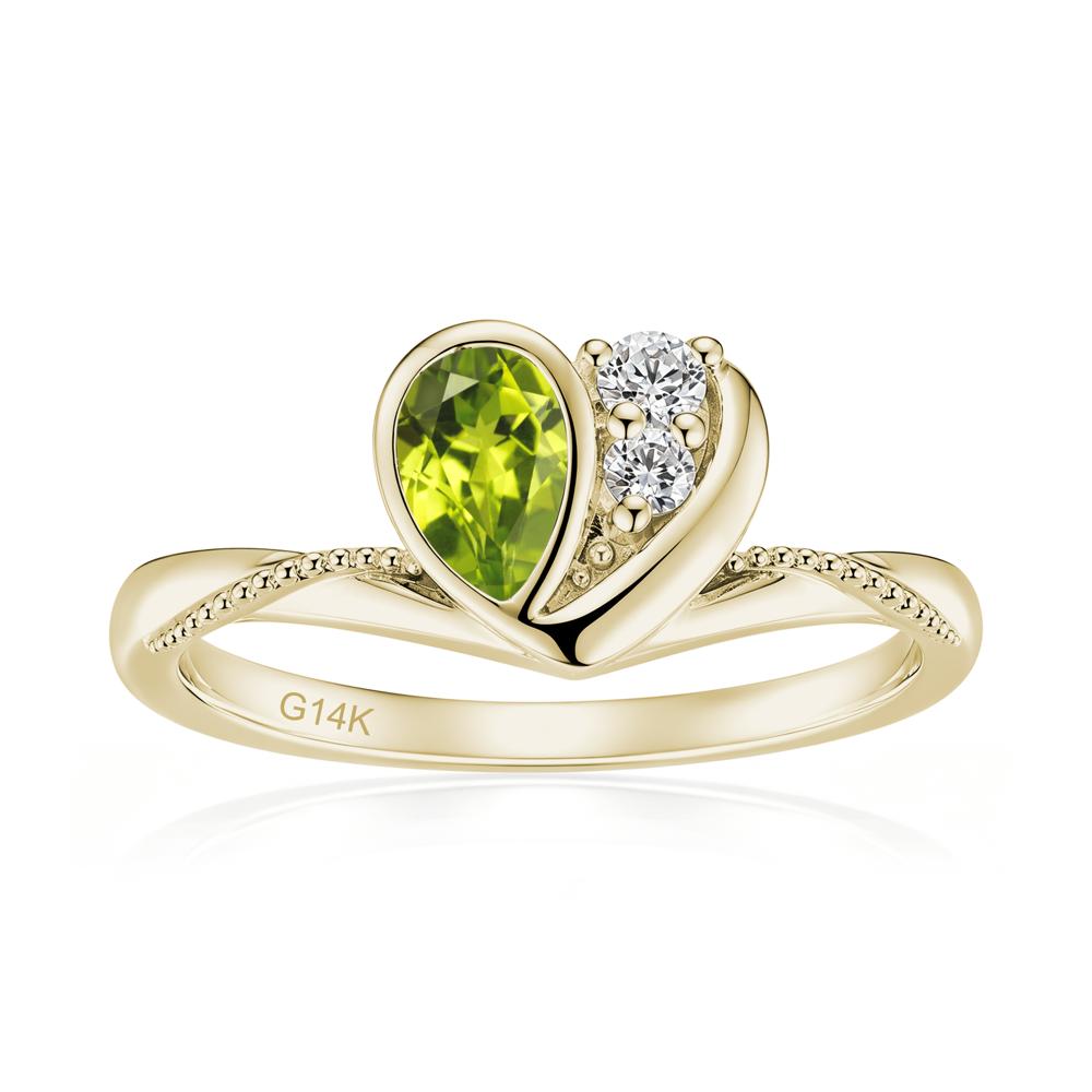 Bezel Setting Amethyst Milgrain Ring - LUO Jewelry #gemstone_Peridot