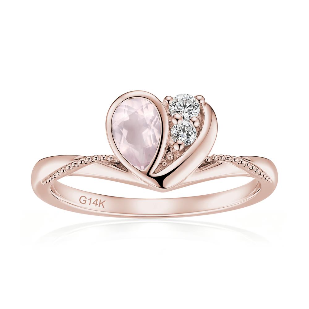 Bezel Setting Amethyst Milgrain Ring - LUO Jewelry #gemstone_Rose Quartz