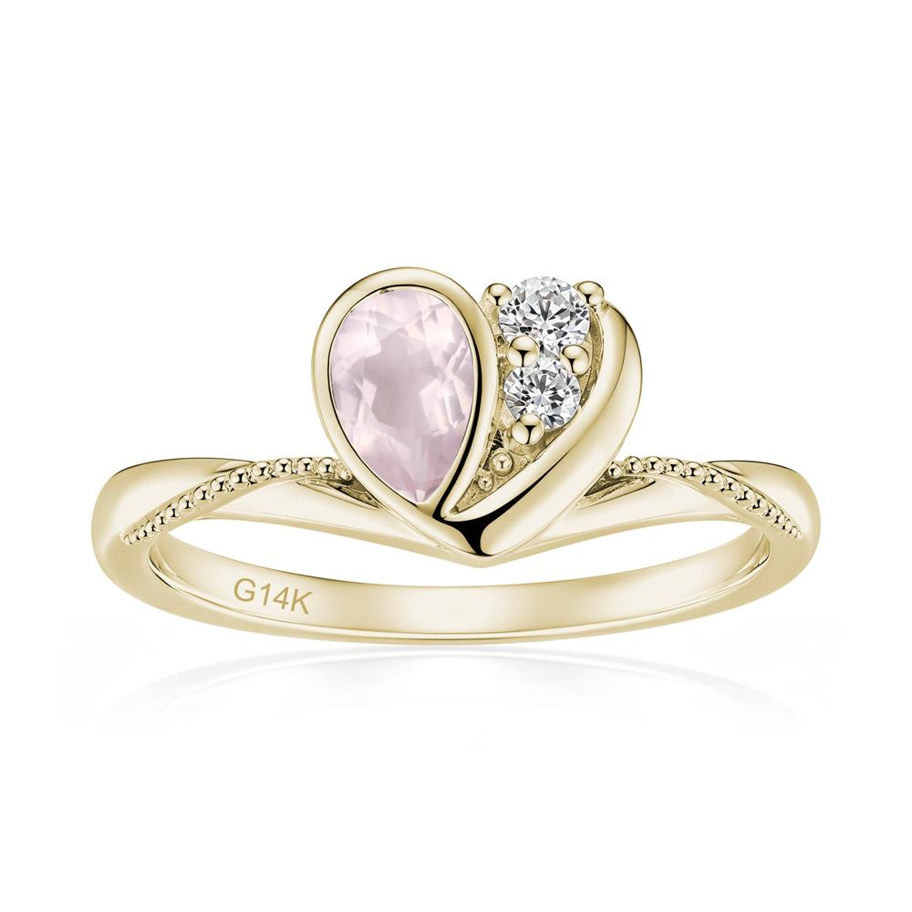 Bezel Setting Amethyst Milgrain Ring - LUO Jewelry #gemstone_Rose Quartz