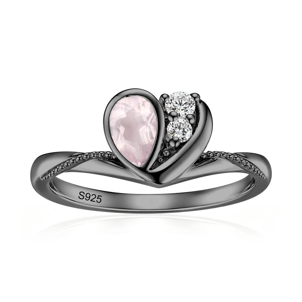 Bezel Setting Amethyst Milgrain Ring - LUO Jewelry #gemstone_Rose Quartz