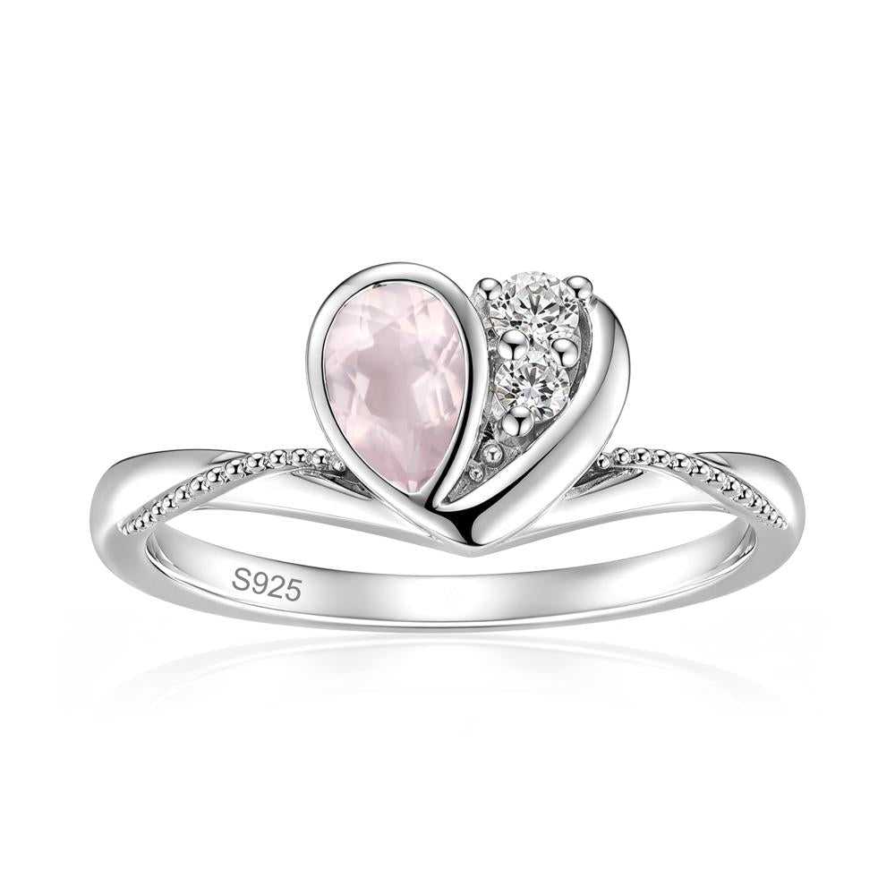 Bezel Setting Amethyst Milgrain Ring - LUO Jewelry #gemstone_Rose Quartz