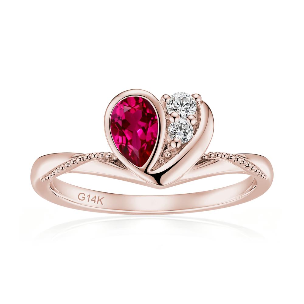 Bezel Setting Amethyst Milgrain Ring - LUO Jewelry #gemstone_Ruby