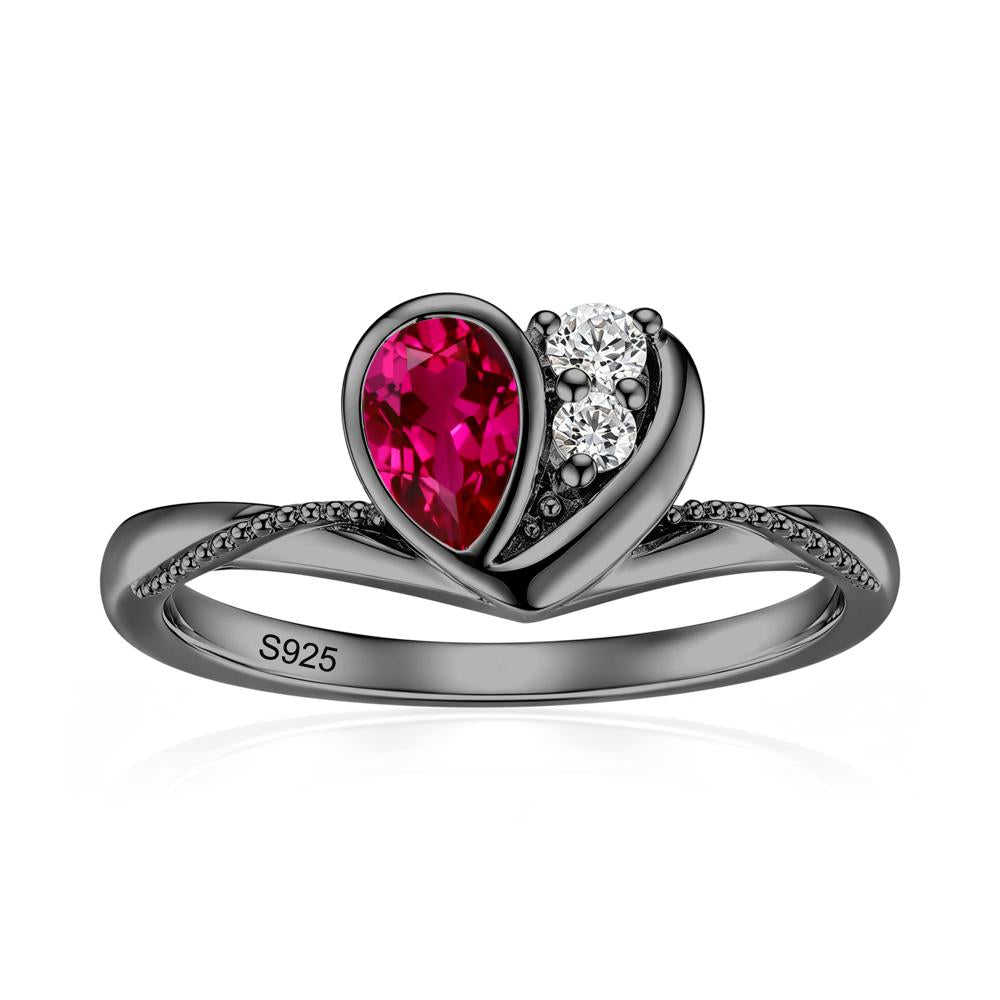 Bezel Setting Amethyst Milgrain Ring - LUO Jewelry #gemstone_Ruby
