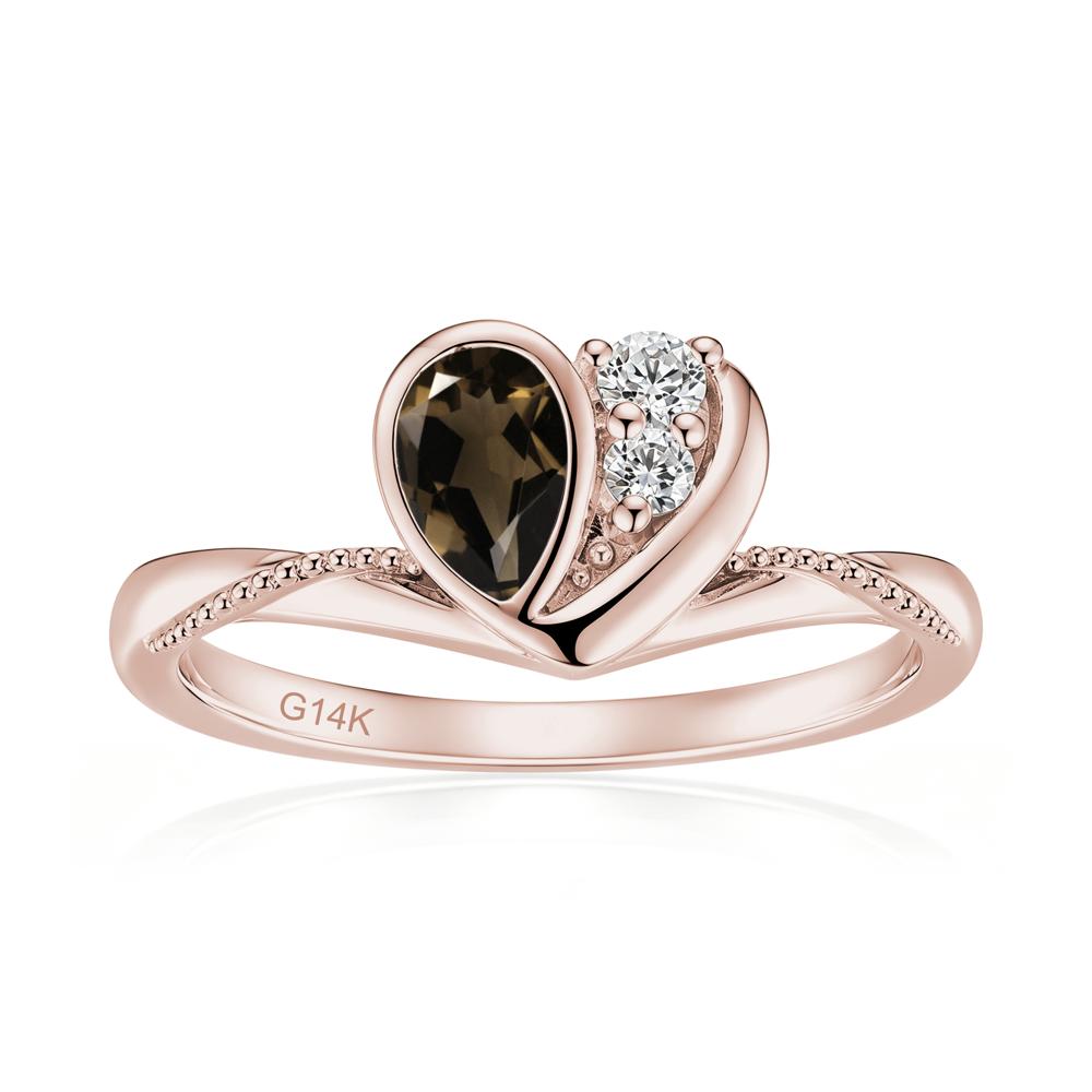 Bezel Setting Amethyst Milgrain Ring - LUO Jewelry #gemstone_Smoky Quartz