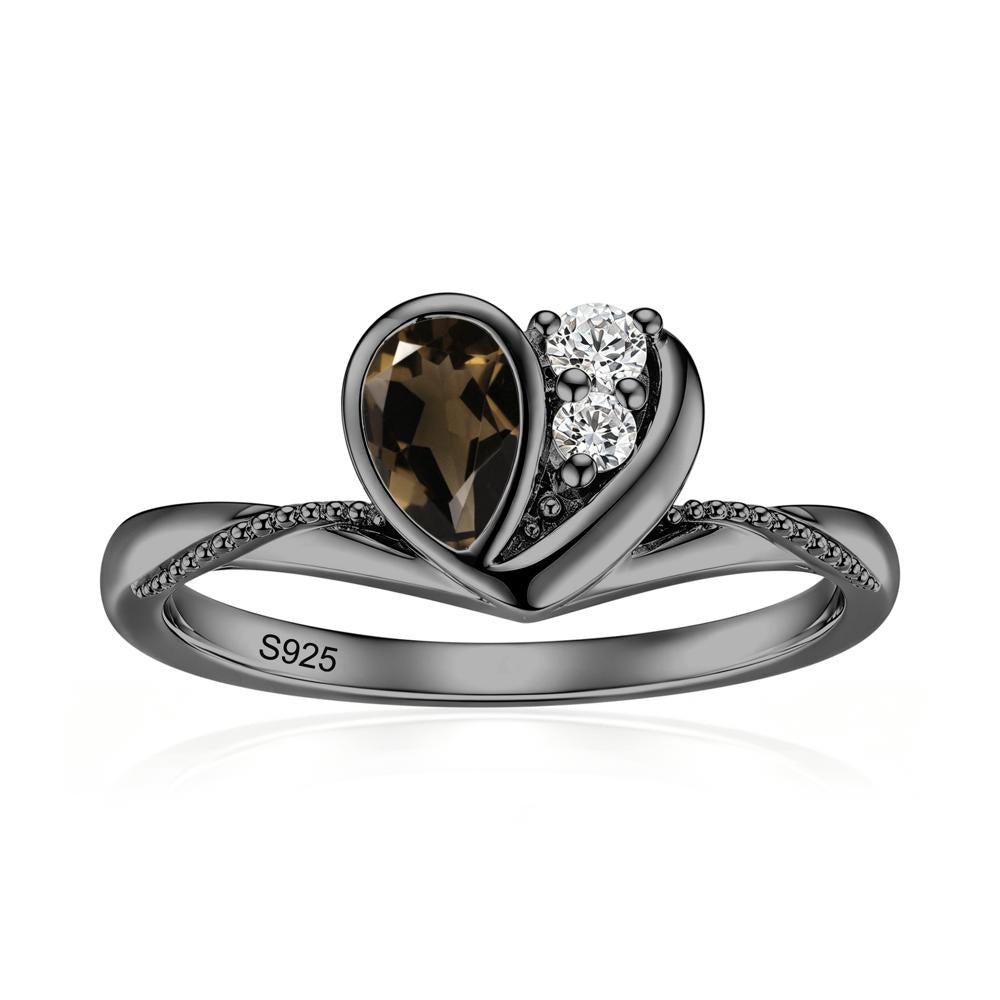 Bezel Setting Amethyst Milgrain Ring - LUO Jewelry #gemstone_Smoky Quartz
