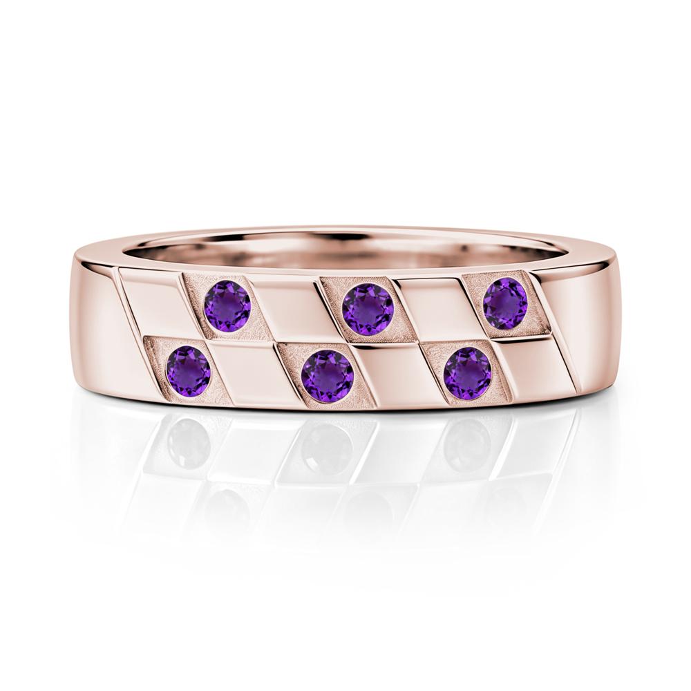 Moonstone Checkerboard Men's Ring - LUO Jewelry #gemstone_Amethyst