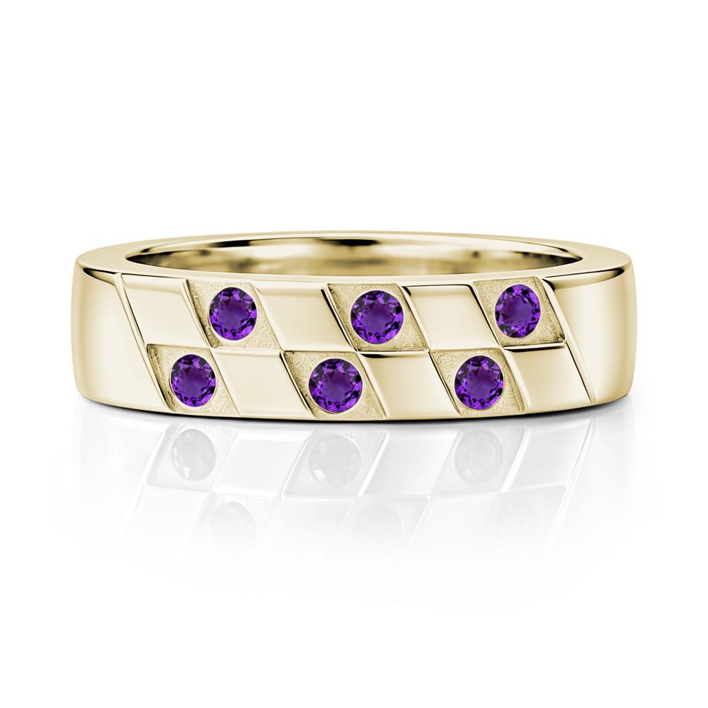 Moonstone Checkerboard Men's Ring - LUO Jewelry #gemstone_Amethyst