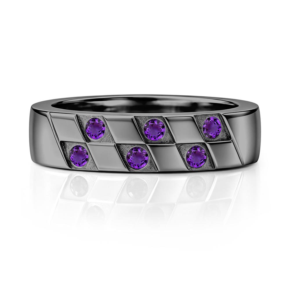 Moonstone Checkerboard Men's Ring - LUO Jewelry #gemstone_Amethyst