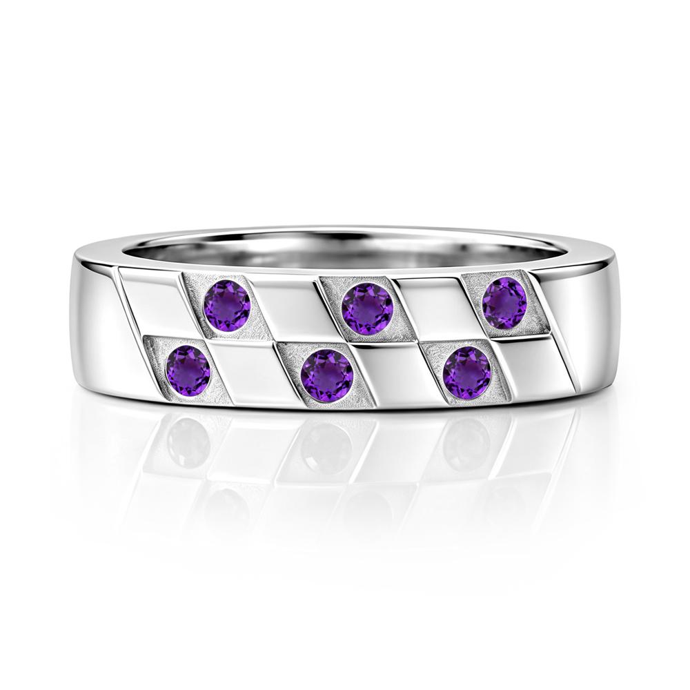 Moonstone Checkerboard Men's Ring - LUO Jewelry #gemstone_Amethyst