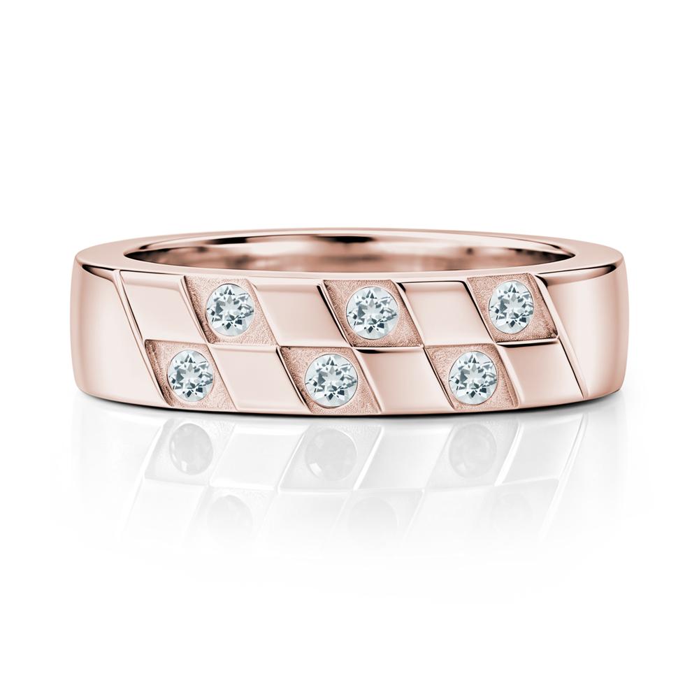 Moonstone Checkerboard Men's Ring - LUO Jewelry #gemstone_Aquamarine